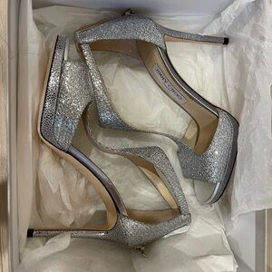 Jimmy Choo Sparkling Silver Heels